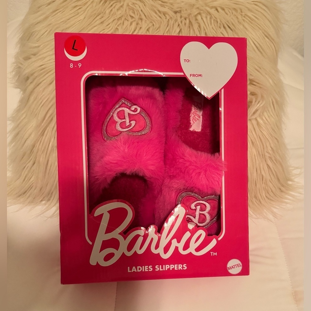 Barbie Ladies Pink Memory Foam Slippers Indoor/outdoor, Slip-on